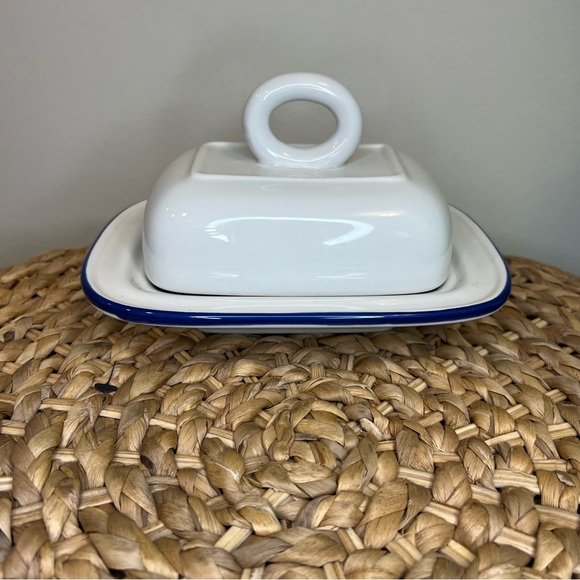 WILLIAMS SONOMA BISTRO FRANCAIS CONFITURE JAM & BUTTER DISH 2012 FRENCH WRITING - Picture 11 of 12